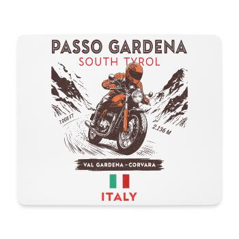 Passo Gardena Motorcycle design– Dolomites  - Tapis de souris (format paysage) - blanc - Devant