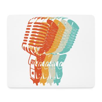 Musique Rétro Microphone Dj Schlager Musique - Tapis de souris (format paysage) - blanc - Devant