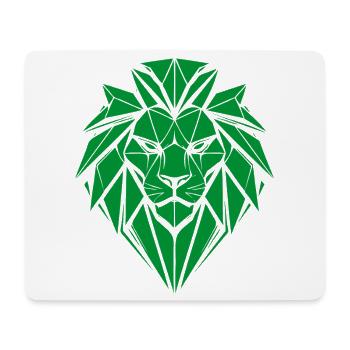Tête de lion vert géométrique - Tapis de souris (format paysage) - blanc - Devant