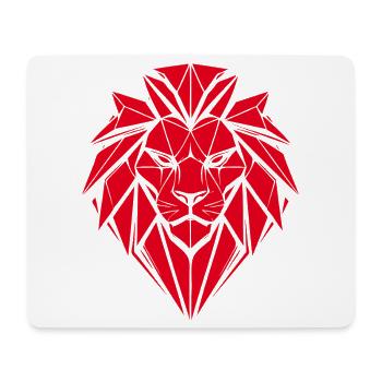 Geometrischer roter Löwen - Mousepad (Querformat) - Weiß - Vorne