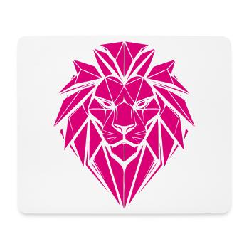 Geometric lion in magenta - Mouse Pad (horizontal) - white - Front