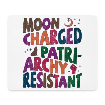 Moon charged, patriarchy resistant bunt - Mousepad (Querformat) - Weiß - Vorne