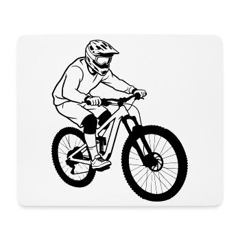 Downhill-Mountainbike - Mousepad (Querformat) - Weiß - Vorne
