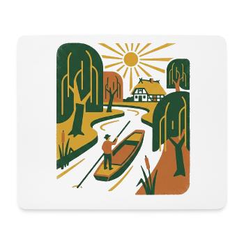 Nature rétro vintage - Tapis de souris (format paysage) - blanc - Devant