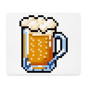 Bierglas Pixel Art – Retro Bier Design - Mousepad (Querformat) - Weiß - Vorne