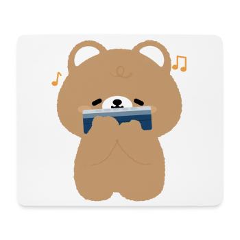 Brown Bear Harmonica - Mouse Pad (horizontal) - white - Front