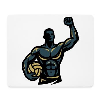 Équipe d’athlètes musculaires des joueurs de beach-volley-ball - Tapis de souris (format paysage) - blanc - Devant