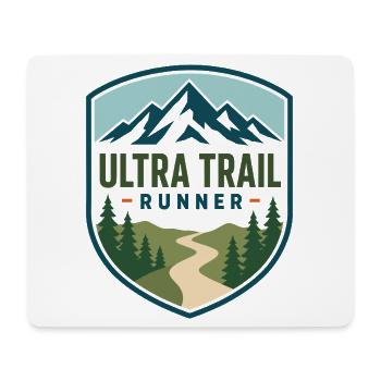 Ultra Trail Runner Mountain Shield - Mousepad (Querformat) - Weiß - Vorne