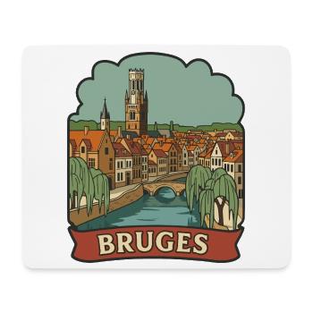 Brügge Belgien Retro Reise-Abzeichen-Aufkleber - Mousepad (Querformat) - Weiß - Vorne