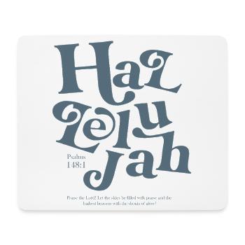 Hallelujah Lettering Psalm Motif - Mouse Pad (horizontal) - white - Front