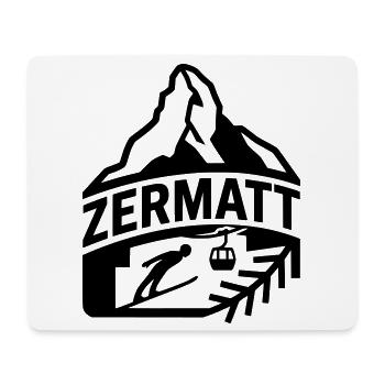 Zermatt Matterhorn Silhouette - Tapis de souris (format paysage) - blanc - Devant
