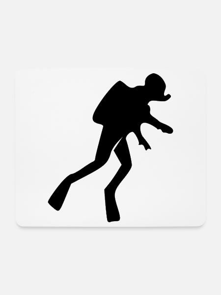 Taucher Silhouette tauchen Taucher Geschenk - Mousepad (Querformat) - Weiß