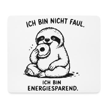 Ich bin energiesparend Faultier - Mousepad (Querformat) - Weiß - Vorne