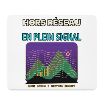 Montagnes au Plein Signal Graphique - Tapis de souris (format paysage) - blanc - Devant