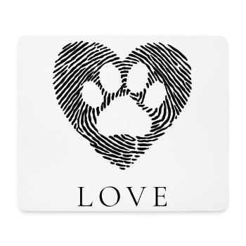 Paw Heart Paw Print Heart Design - Mouse Pad (horizontal) - white - Front