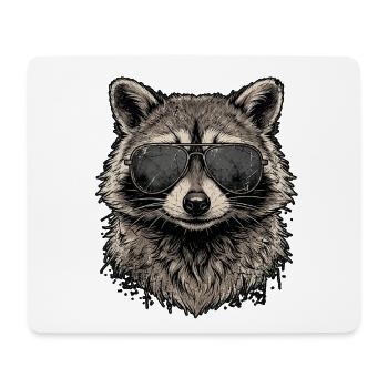Cooler Waschbär - Mousepad (Querformat) - Weiß - Vorne