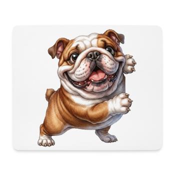 Happy Bulldog Motif - Mouse Pad (horizontal) - white - Front