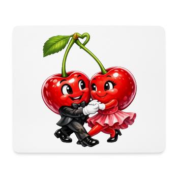 Kirschen Tanzen - Mousepad (Querformat) - Weiß - Vorne