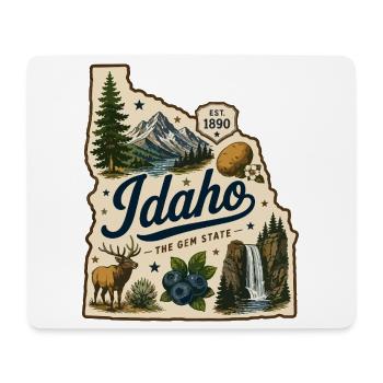 Idaho The Gem State Vintage Travel Aufkleber - Mousepad (Querformat) - Weiß - Vorne