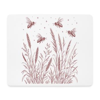 Abeilles fleurs sauvages - Tapis de souris (format paysage) - blanc - Devant