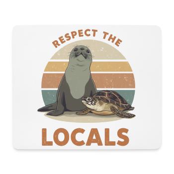 Respect The Locals Seal & Turtle - Mouse Pad (horizontal) - white - Front