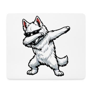 Dabbing Berger Blanc Suisse - Mouse Pad (horizontal) - white - Front