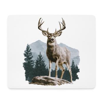 Deer with Antlers Vintage - Mouse Pad (horizontal) - white - Front