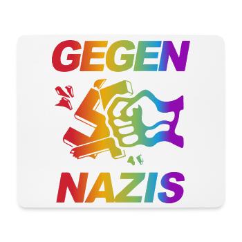 Regenbogenfaust Gegen Nazis - Mousepad (Querformat) - Weiß - Vorne