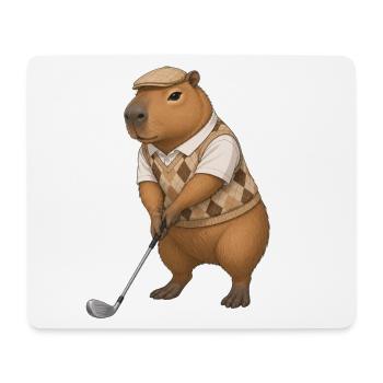 Capybara spielt Golf  - Mousepad (Querformat) - Weiß - Vorne