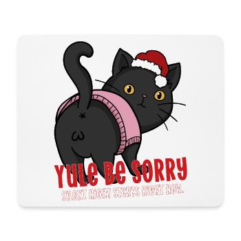 Weihnachtskatze Weihnachtsmütze Weihnachtsmütze Sei entschuldigt Stille Nacht - Mousepad (Querformat) - Weiß - Vorne