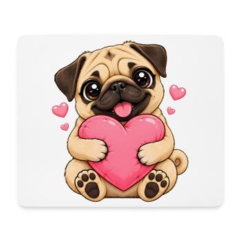 Mops Hund süßer Mops niedlicher Mops - Mousepad (Querformat) - Weiß - Vorne