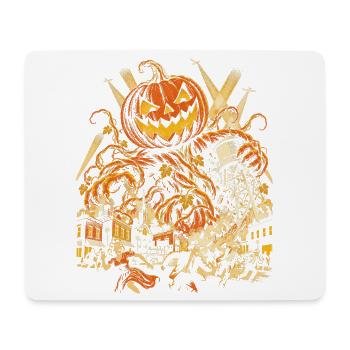 Der Riesenkürbis greift die Stadt an - Mousepad (Querformat) - Weiß - Vorne