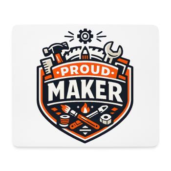 Stolzer Maker Abzeichen – Basteln & DIY - Mousepad (Querformat) - Weiß - Vorne