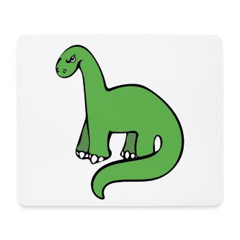 Smaragdgrüner Dino auf Schwarz - Mousepad (Querformat) - Weiß - Vorne