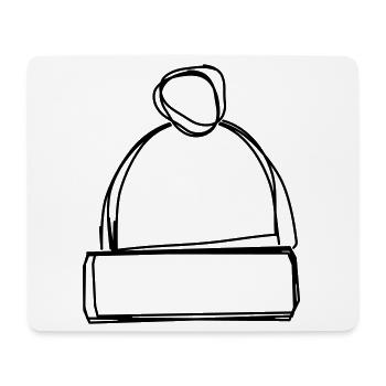 Pudelmütze handgezeichnet - Mousepad (Querformat) - Weiß - Vorne
