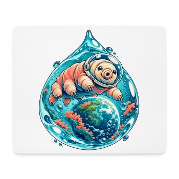 Kleine Tardigrade Kosmische Reise - Mousepad (Querformat) - Weiß - Vorne