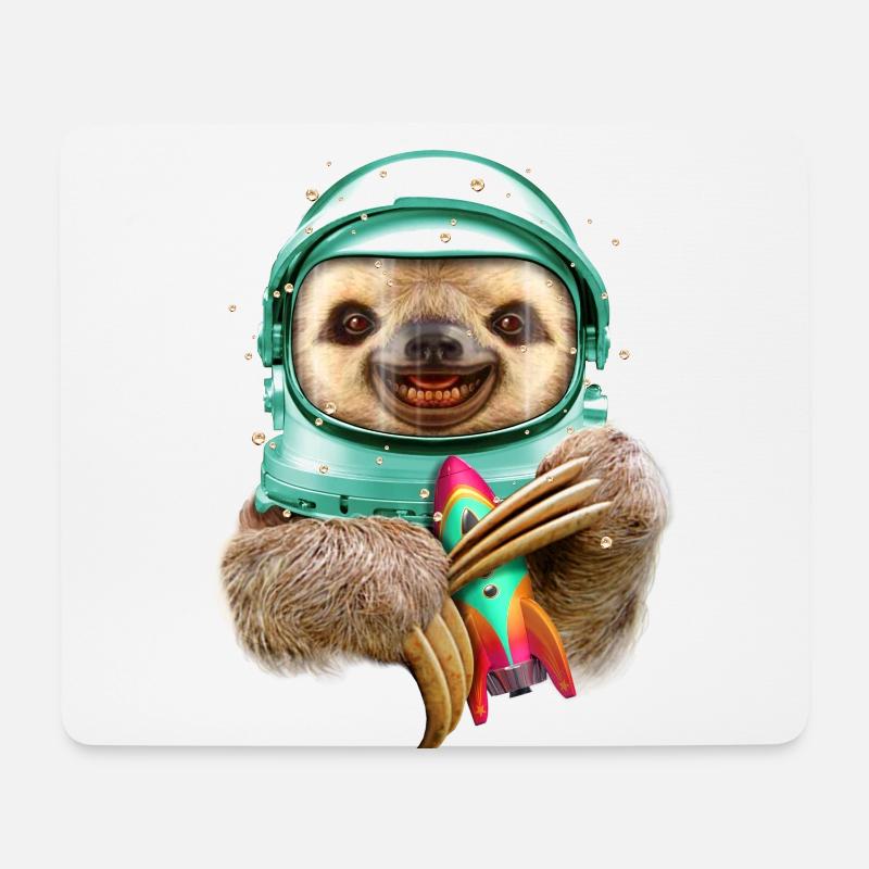 SPACESLOTH - Mouse Pad (horizontal) - white