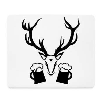 Hirsch Geweih Bier Drinking Team 1c - Mousepad (Querformat) - Weiß - Vorne