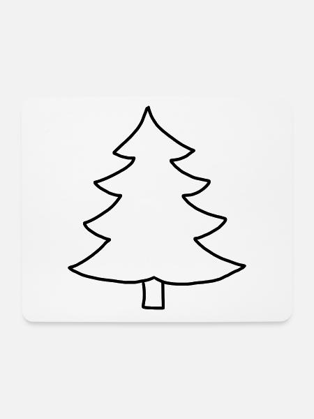 Tannenbaum Zeichnung - Mousepad (Querformat) - Weiß