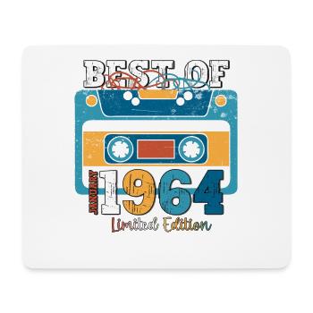 Cassette 60e anniversaire janvier Vintage 1964 - Tapis de souris (format paysage) - blanc - Devant