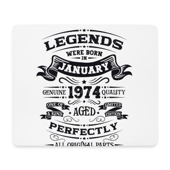 50th Birthday Legendary since January Born in 1974 - Mouse Pad (horizontal) - white - Front