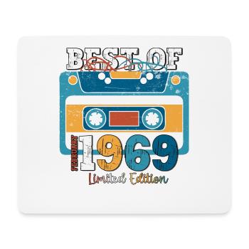 55th Birthday Cassette February Vintage 1969 - Mouse Pad (horizontal) - white - Front