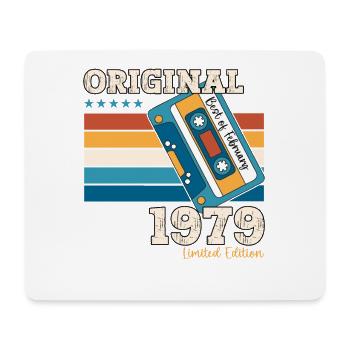 45th Birthday Husband February Vintage 1979 Cassette Tape - Mouse Pad (horizontal) - white - Front