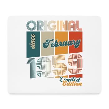 65e anniversaire février Vintage 1959 homme Original - Tapis de souris (format paysage) - blanc - Devant