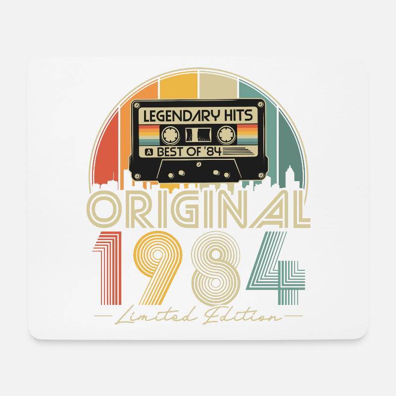 Original 1984 Jahrgang Retro Geburtstag Geschenk - Mousepad (Querformat) - Weiß