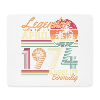 Légendaire depuis avril 1974 Vintage Birthday - Tapis de souris (format paysage) - blanc - Devant
