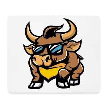 Stier Cool Comic - Mousepad (Querformat) - Weiß - Vorne