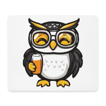 Eule Apres Ski Bier - Mousepad (Querformat) - Weiß - Vorne