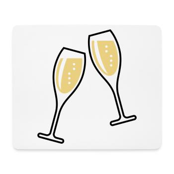 2 Glasses Of Sparkling Wine (Oval / Closed / 2C) - Mouse Pad (horizontal) - white - Front