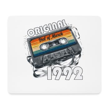 33rd Birthday Gift Man Cassette March 1992 - Mouse Pad (horizontal) - white - Front